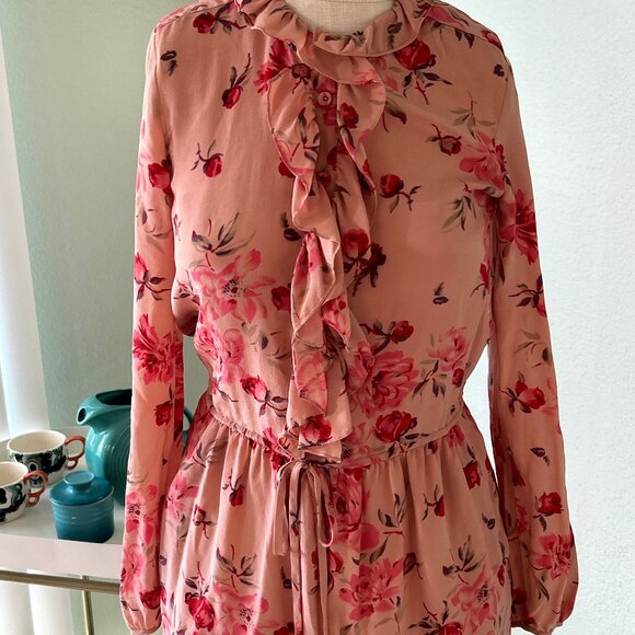 NWT REBECCA TAYLOR ~ ROSE GARDEN TUNIC DRESS ~ 2 ~ SILK ~ POCKETS ~ $375 - Picture 4 of 11